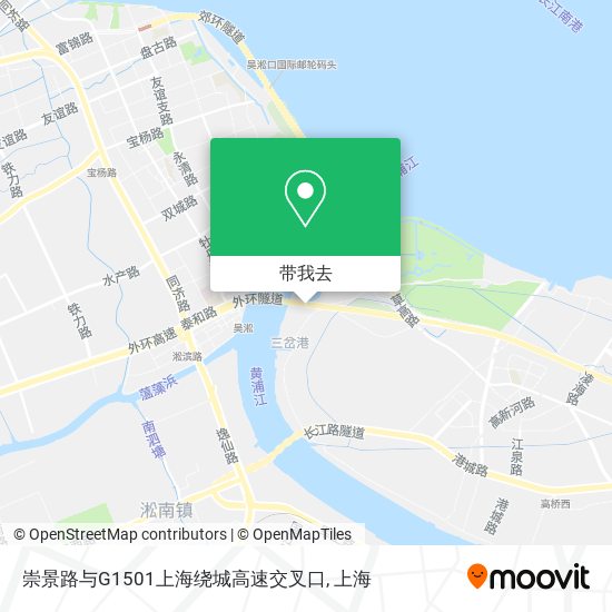 崇景路与G1501上海绕城高速交叉口地图