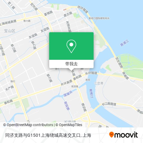 同济支路与G1501上海绕城高速交叉口地图
