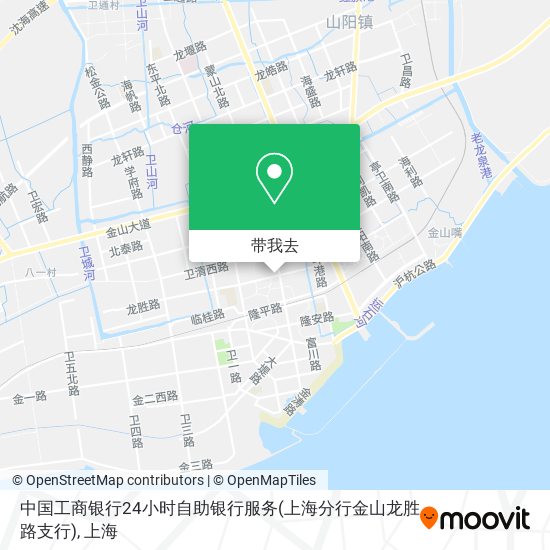 中国工商银行24小时自助银行服务(上海分行金山龙胜路支行)地图