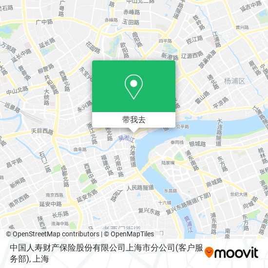 中国人寿财产保险股份有限公司上海市分公司(客户服务部)地图