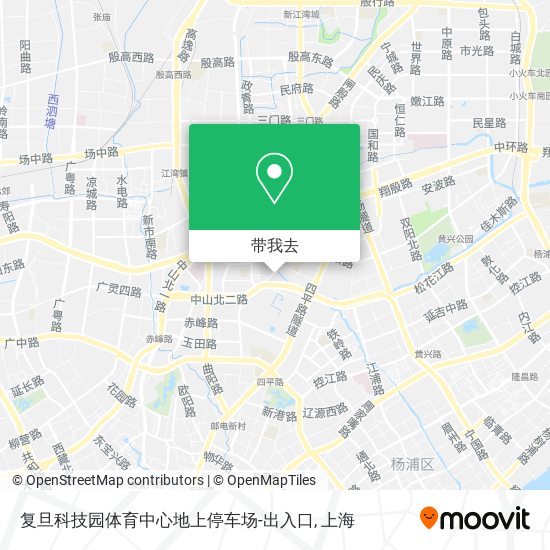 复旦科技园体育中心地上停车场-出入口地图