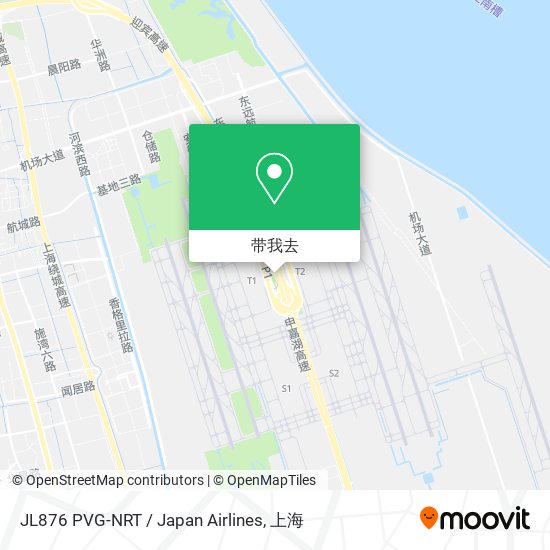 JL876 PVG-NRT / Japan Airlines地图
