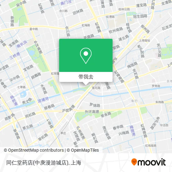 同仁堂药店(中庚漫游城店)地图