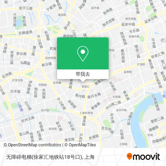 无障碍电梯(徐家汇地铁站18号口)地图