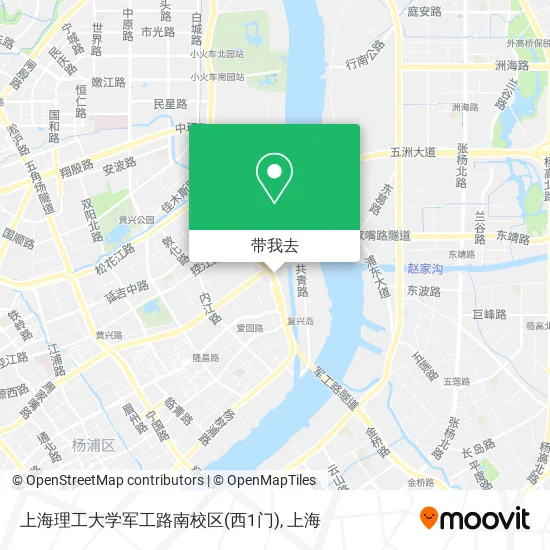 上海理工大学军工路南校区(西1门)地图