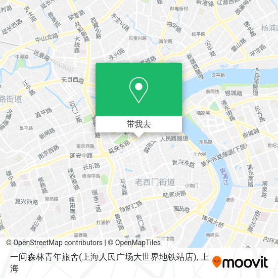 一间森林青年旅舍(上海人民广场大世界地铁站店)地图