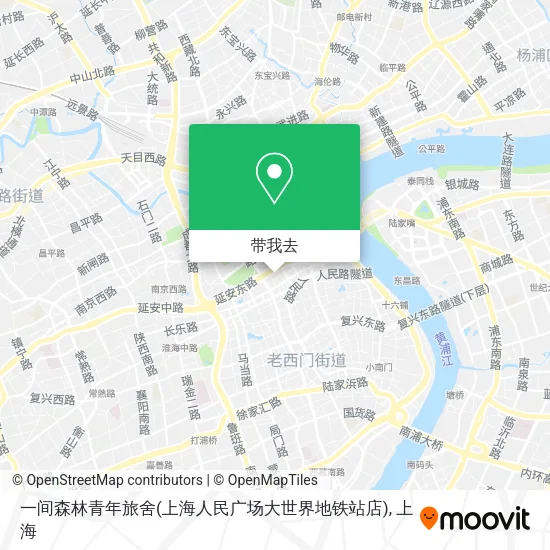 一间森林青年旅舍(上海人民广场大世界地铁站店)地图