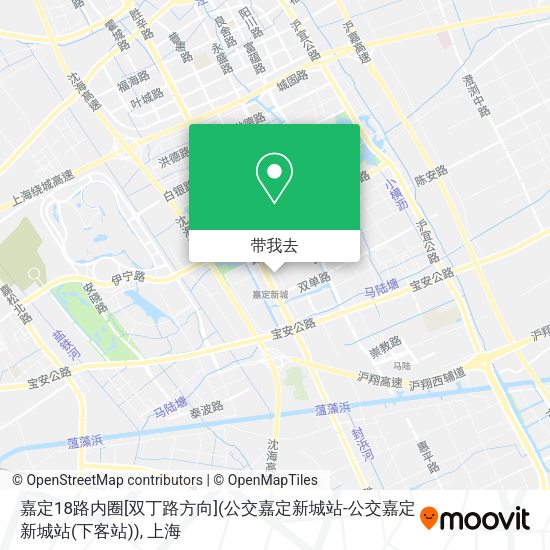 嘉定18路内圈[双丁路方向](公交嘉定新城站-公交嘉定新城站(下客站))地图