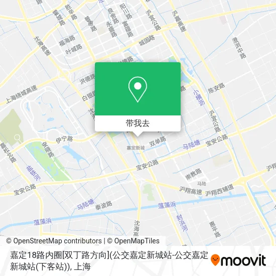 嘉定18路内圈[双丁路方向](公交嘉定新城站-公交嘉定新城站(下客站))地图