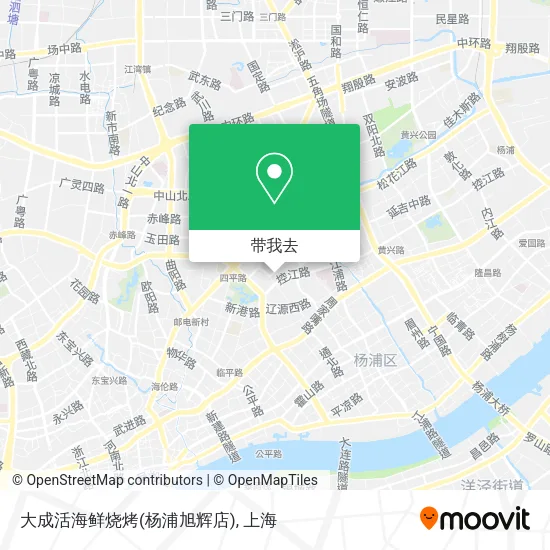 大成活海鲜烧烤(杨浦旭辉店)地图
