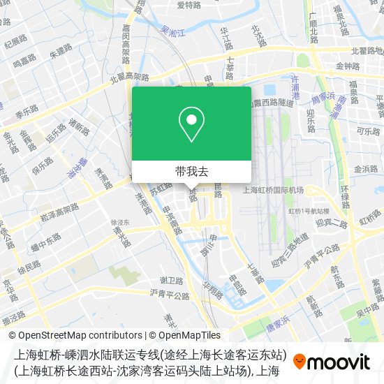 上海虹桥-嵊泗水陆联运专线(途经上海长途客运东站)(上海虹桥长途西站-沈家湾客运码头陆上站场)地图