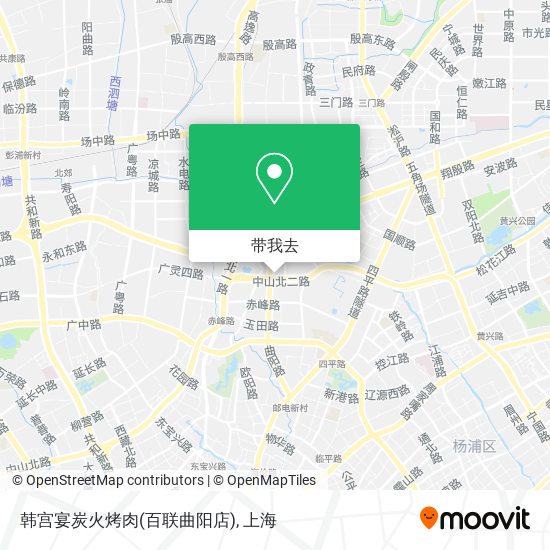 韩宫宴炭火烤肉(百联曲阳店)地图