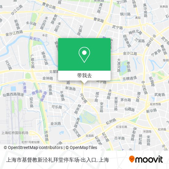上海市基督教新泾礼拜堂停车场-出入口地图