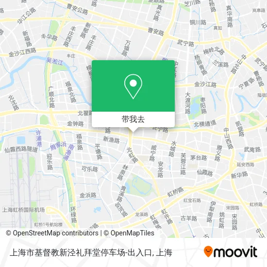 上海市基督教新泾礼拜堂停车场-出入口地图