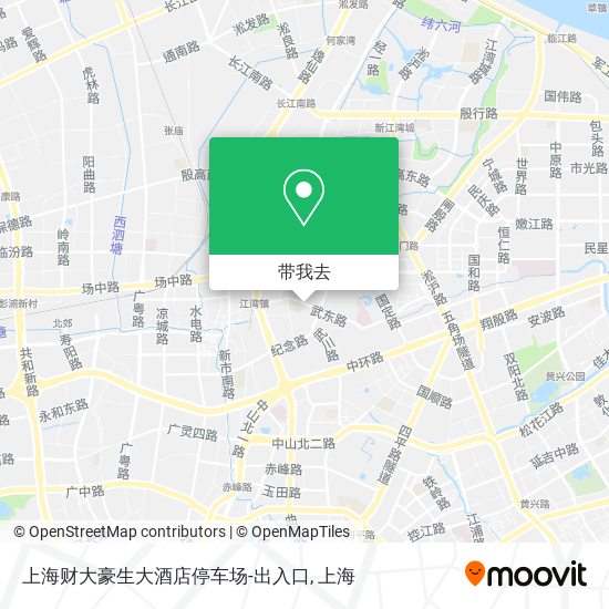上海财大豪生大酒店停车场-出入口地图