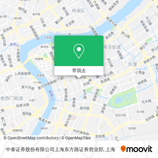 中泰证券股份有限公司上海东方路证券营业部地图