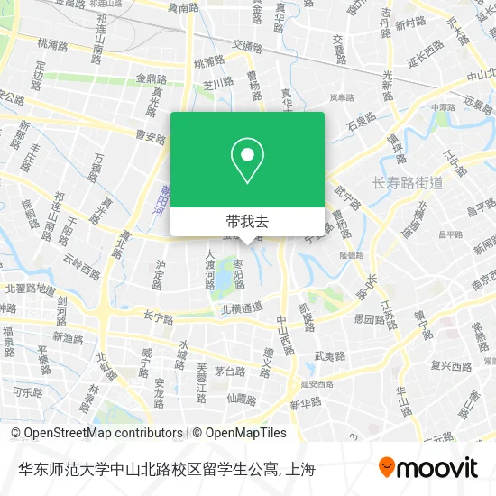 华东师范大学中山北路校区留学生公寓地图