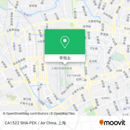 CA1522 SHA-PEK / Air China地图