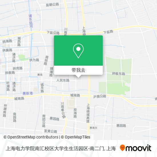 上海电力学院南汇校区大学生生活园区-南二门地图