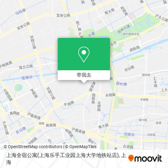 上海全宿公寓(上海乐乎工业园上海大学地铁站店)地图