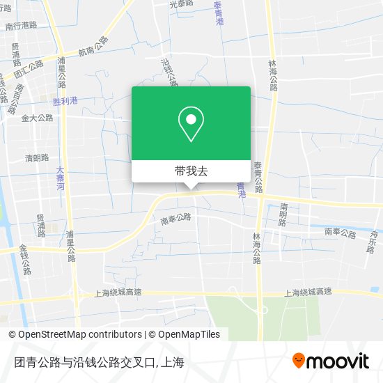 团青公路与沿钱公路交叉口地图