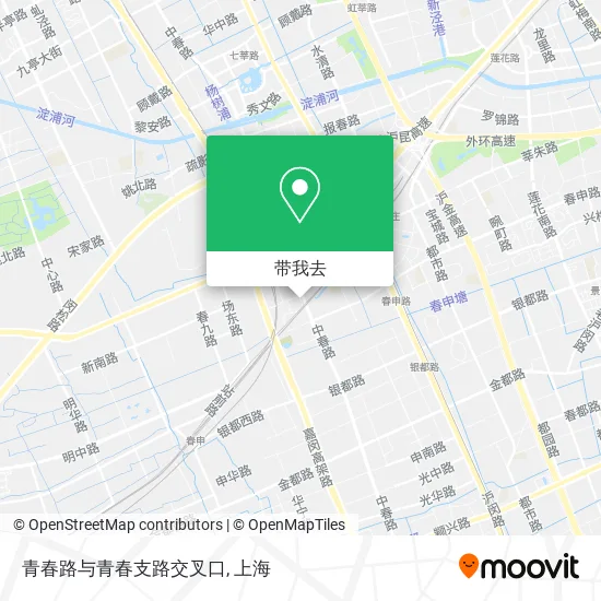 青春路与青春支路交叉口地图