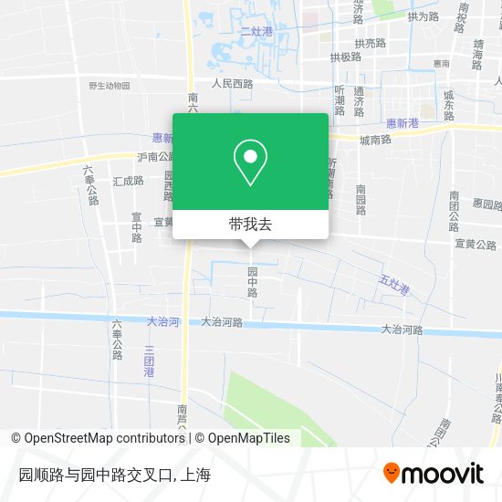园顺路与园中路交叉口地图