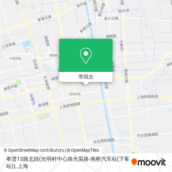 奉贤13路北段(光明村中心路光昊路-南桥汽车站(下客站))地图