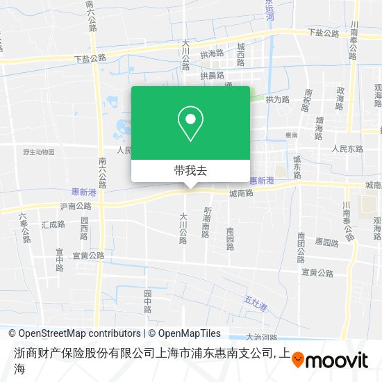 浙商财产保险股份有限公司上海市浦东惠南支公司地图