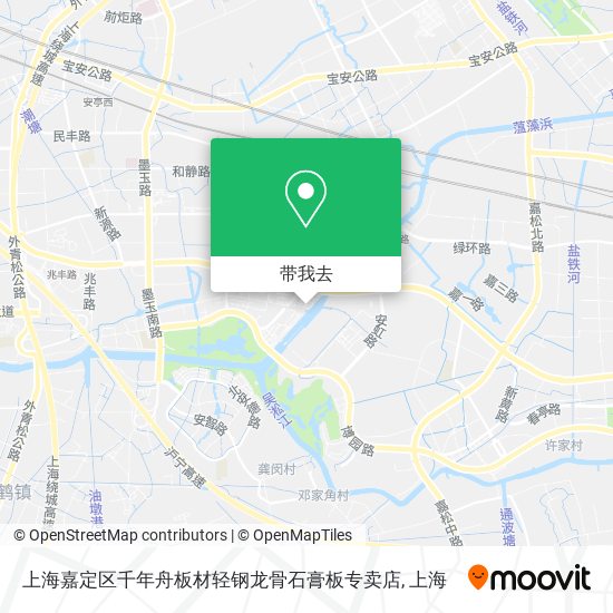 上海嘉定区千年舟板材轻钢龙骨石膏板专卖店地图