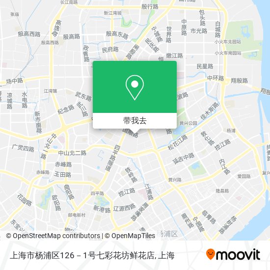 上海市杨浦区126－1号七彩花坊鲜花店地图