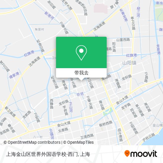 上海金山区世界外国语学校-西门地图