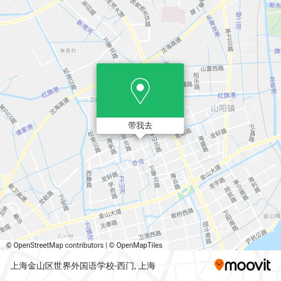 上海金山区世界外国语学校-西门地图