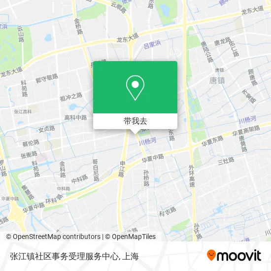 张江镇社区事务受理服务中心地图