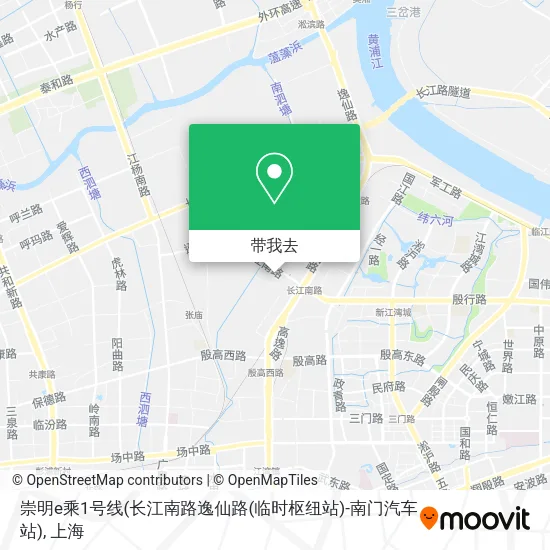 崇明e乘1号线(长江南路逸仙路(临时枢纽站)-南门汽车站)地图