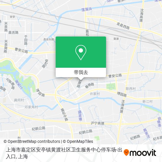 上海市嘉定区安亭镇黄渡社区卫生服务中心停车场-出入口地图
