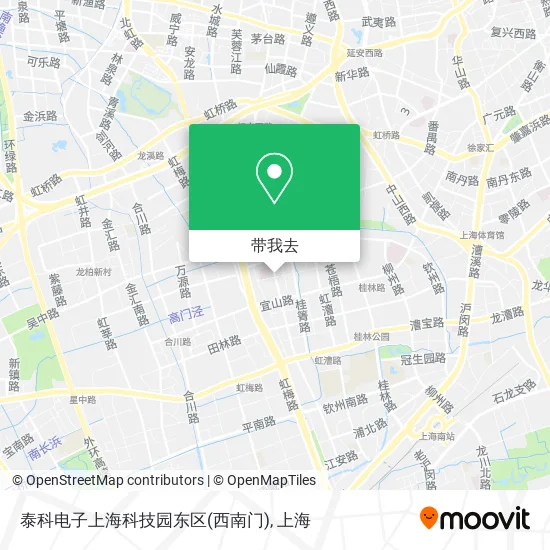 泰科电子上海科技园东区(西南门)地图