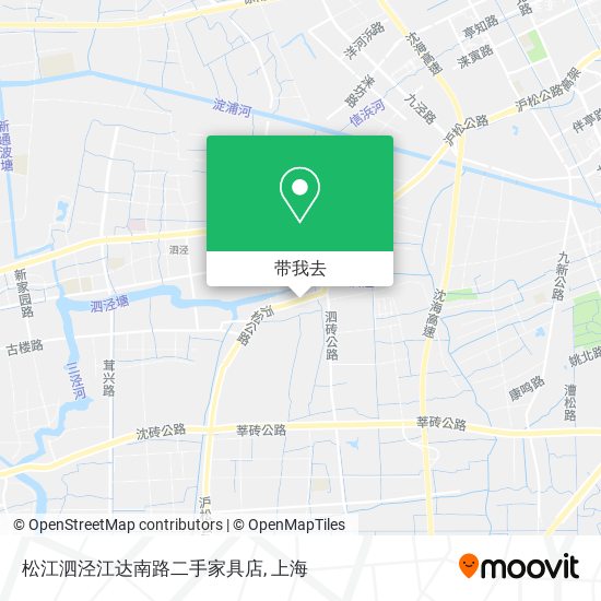 松江泗泾江达南路二手家具店地图