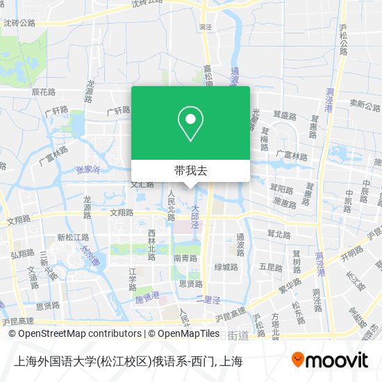 上海外国语大学(松江校区)俄语系-西门地图