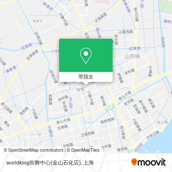 worldking街舞中心(金山石化店)地图