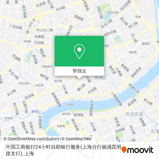 中国工商银行24小时自助银行服务(上海分行杨浦昆明路支行)地图
