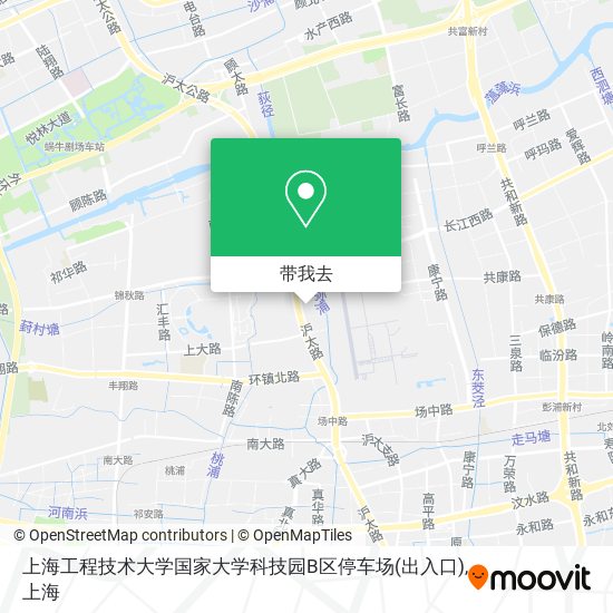上海工程技术大学国家大学科技园B区停车场(出入口)地图