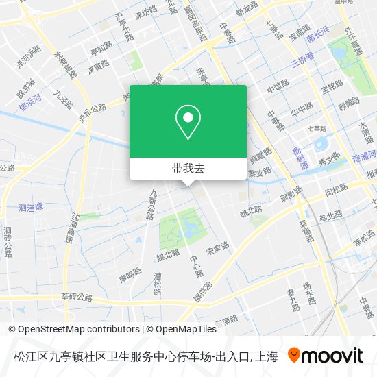 松江区九亭镇社区卫生服务中心停车场-出入口地图