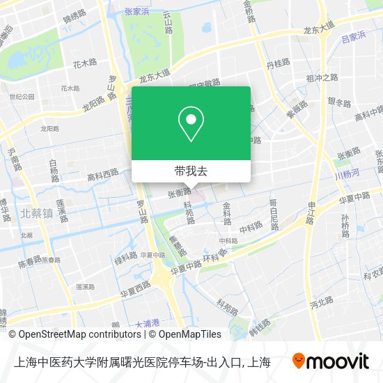 上海中医药大学附属曙光医院停车场-出入口地图