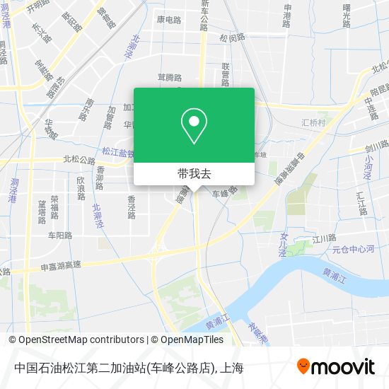 中国石油松江第二加油站(车峰公路店)地图