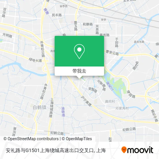 安礼路与G1501上海绕城高速出口交叉口地图