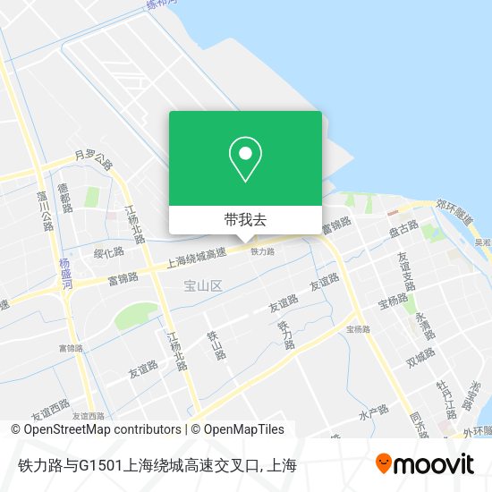 铁力路与G1501上海绕城高速交叉口地图