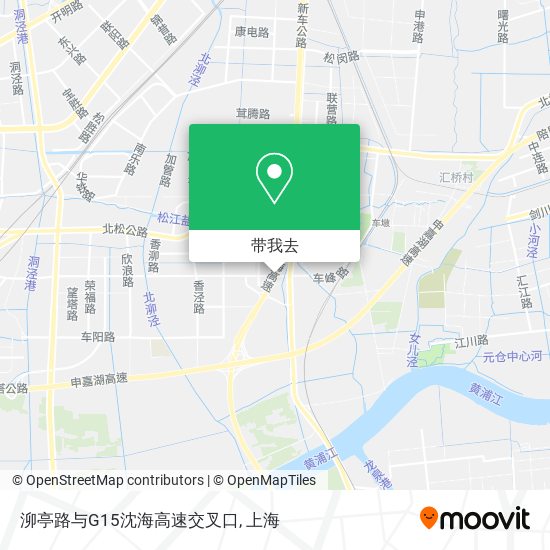 泖亭路与G15沈海高速交叉口地图