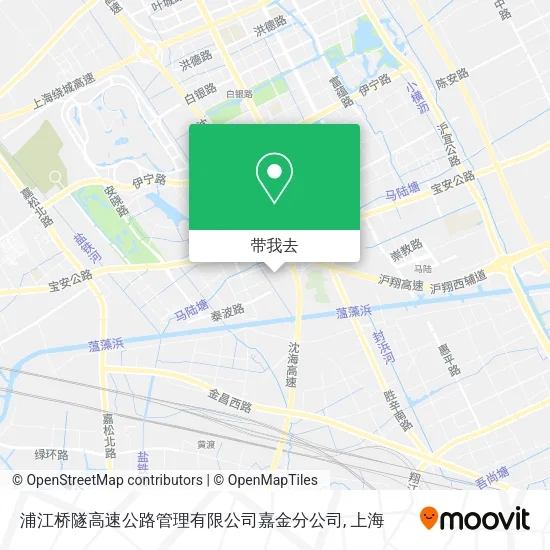 浦江桥隧高速公路管理有限公司嘉金分公司地图