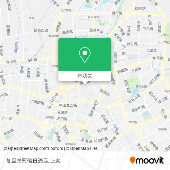 复旦皇冠假日酒店地图